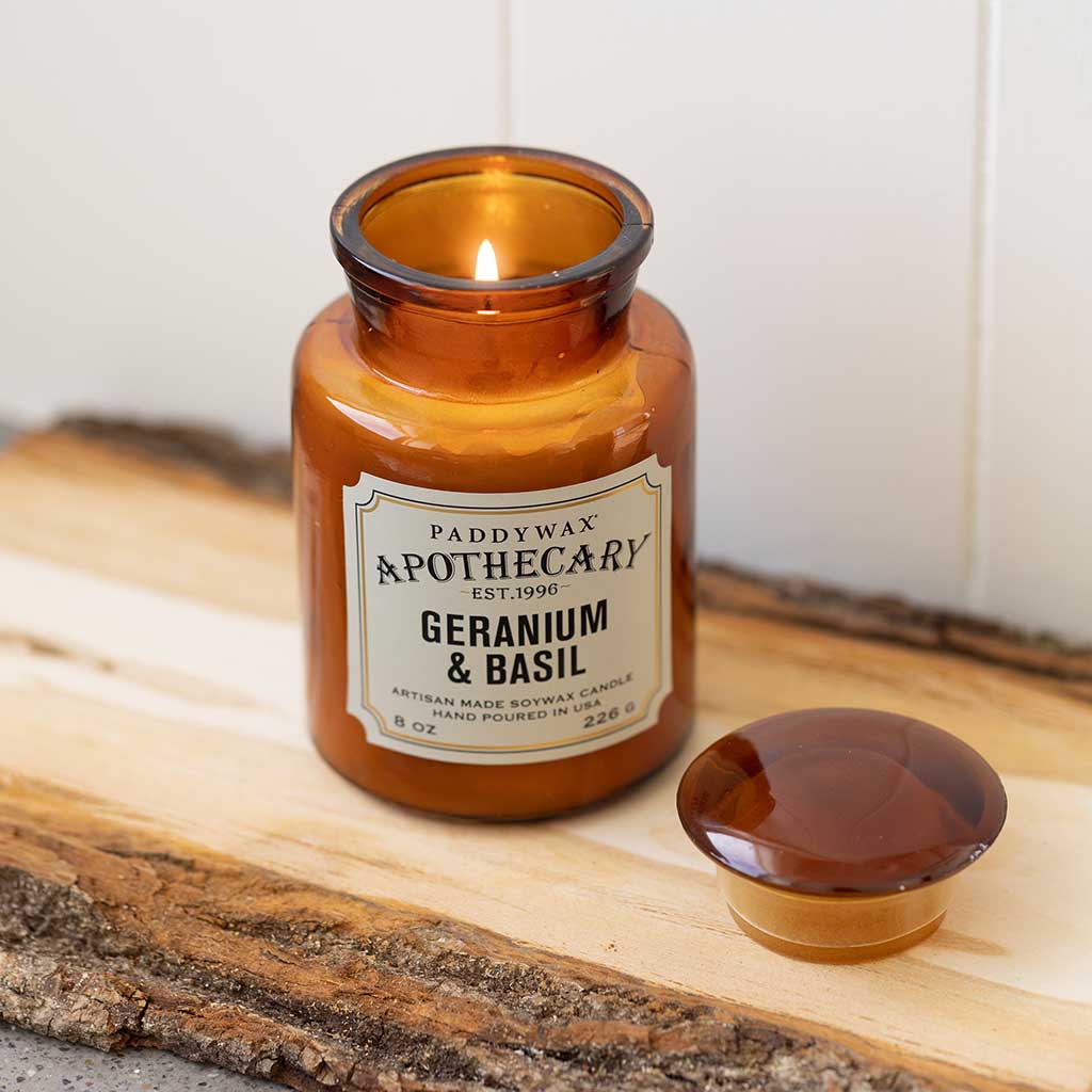 Apothecary Glass Candle | Geranium & Basil - Image 2