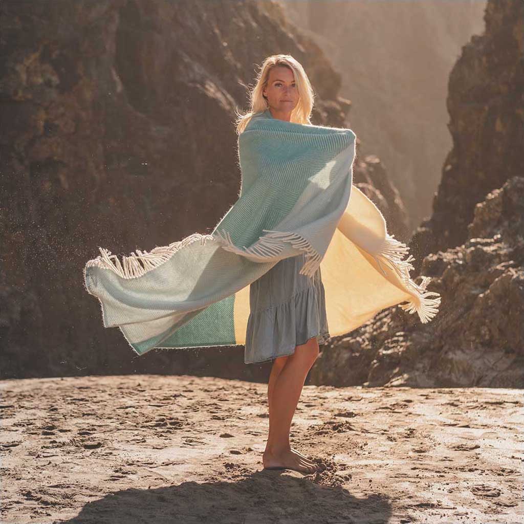 Blue Noon Wool Blanket - Image 4