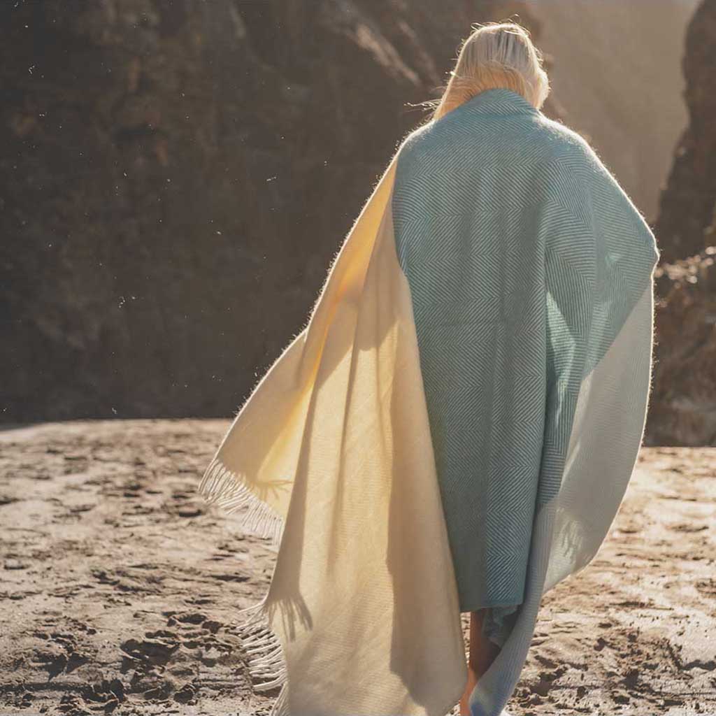 Blue Noon Wool Blanket - Image 6