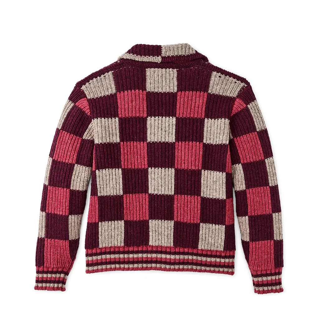 Checkered Wool Cardigan | Women's - Image 4