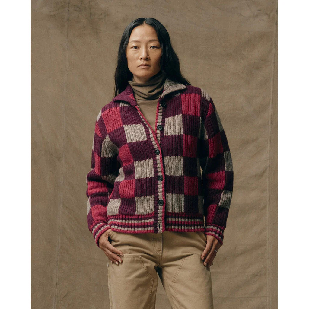 Checkered Wool Cardigan | Women's - Image 7