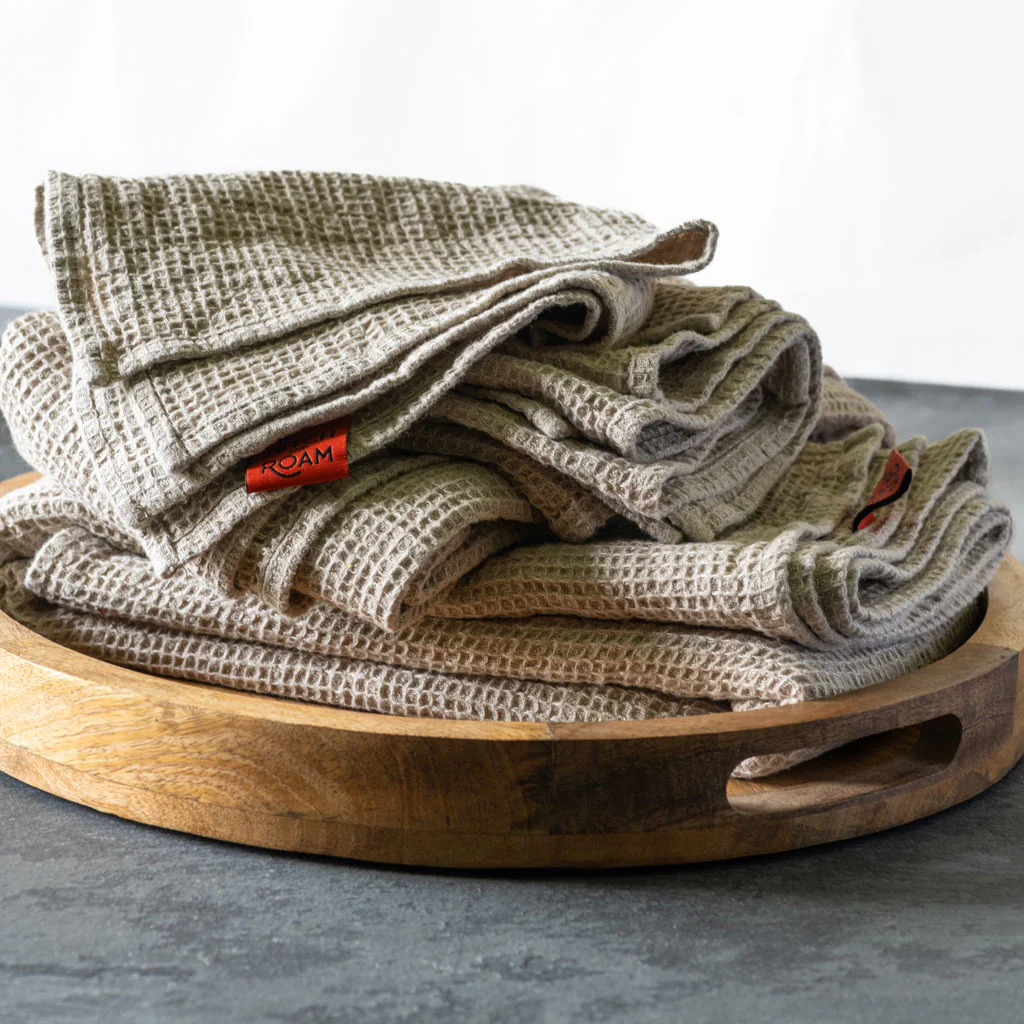 Linen Travel Towel | Waffle - Image 6